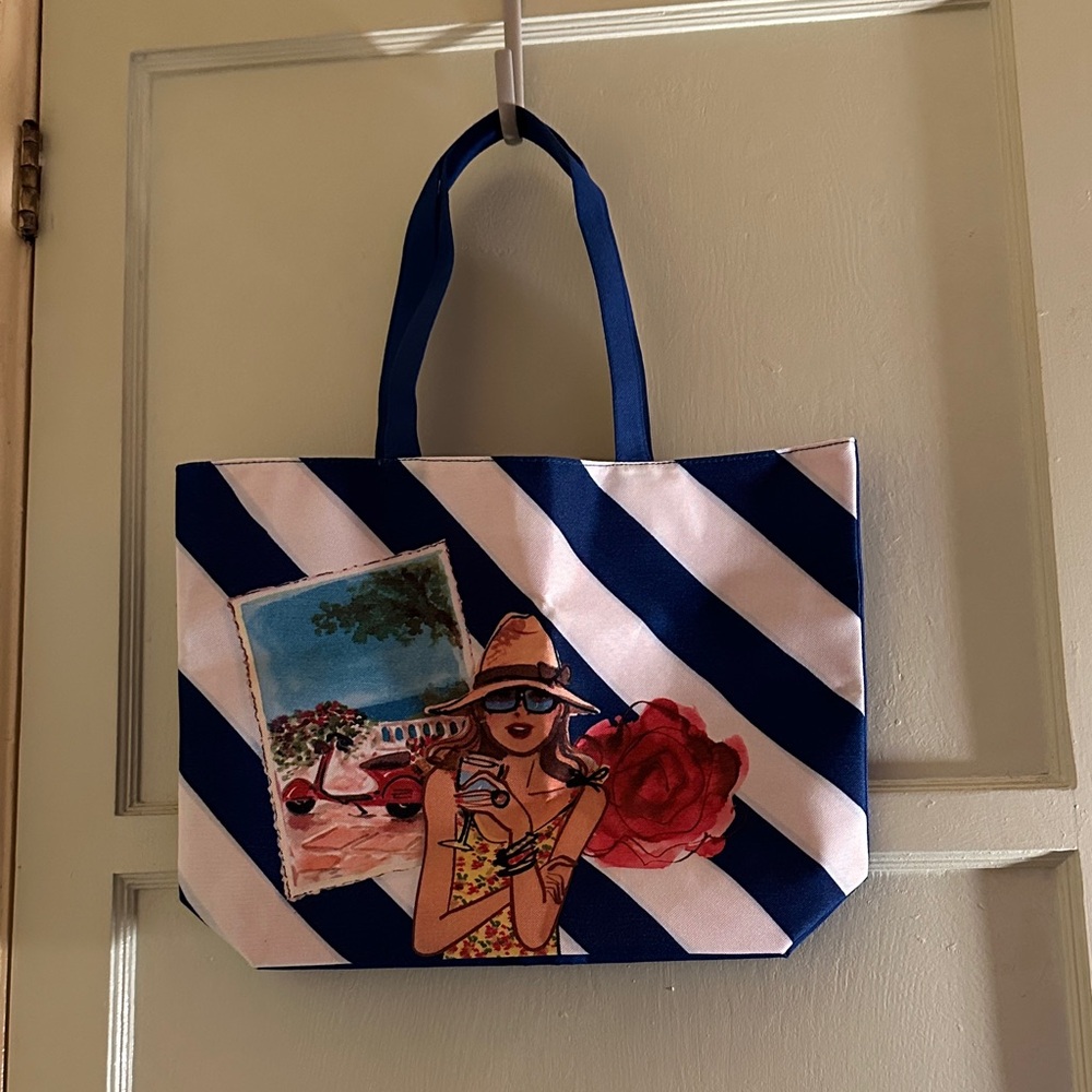 Lancôme Blue and White Tote Bag